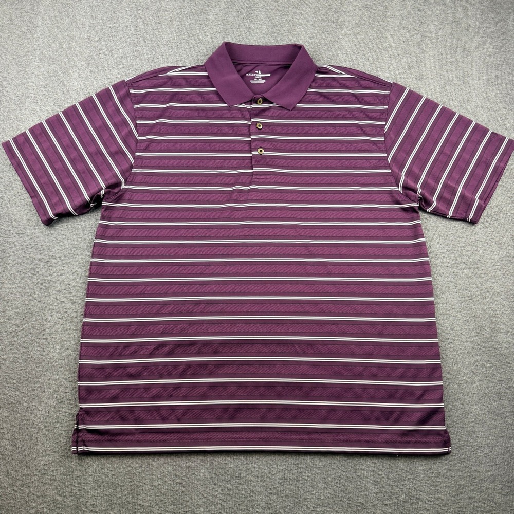 Grand Slam Golf Men's XL Purple Striped Short Sleeve Polo Shirt